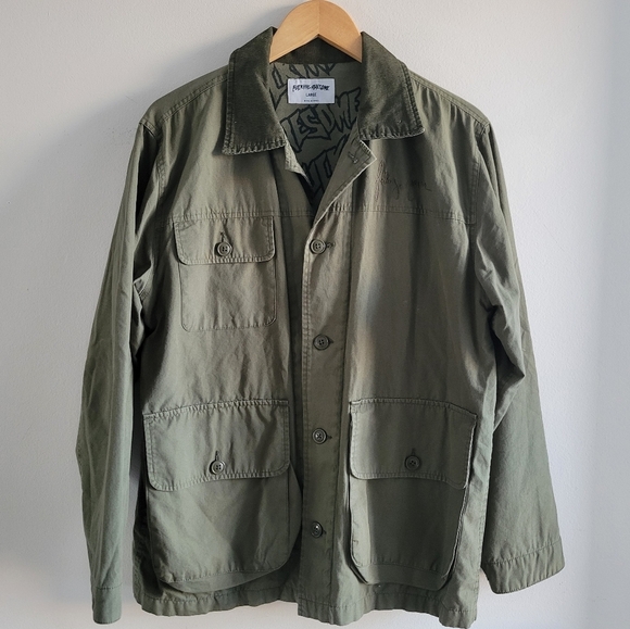 FA Skater Field Style Button Up Patched Graphic Art Jacket - Nude Women - Picture 2 of 12